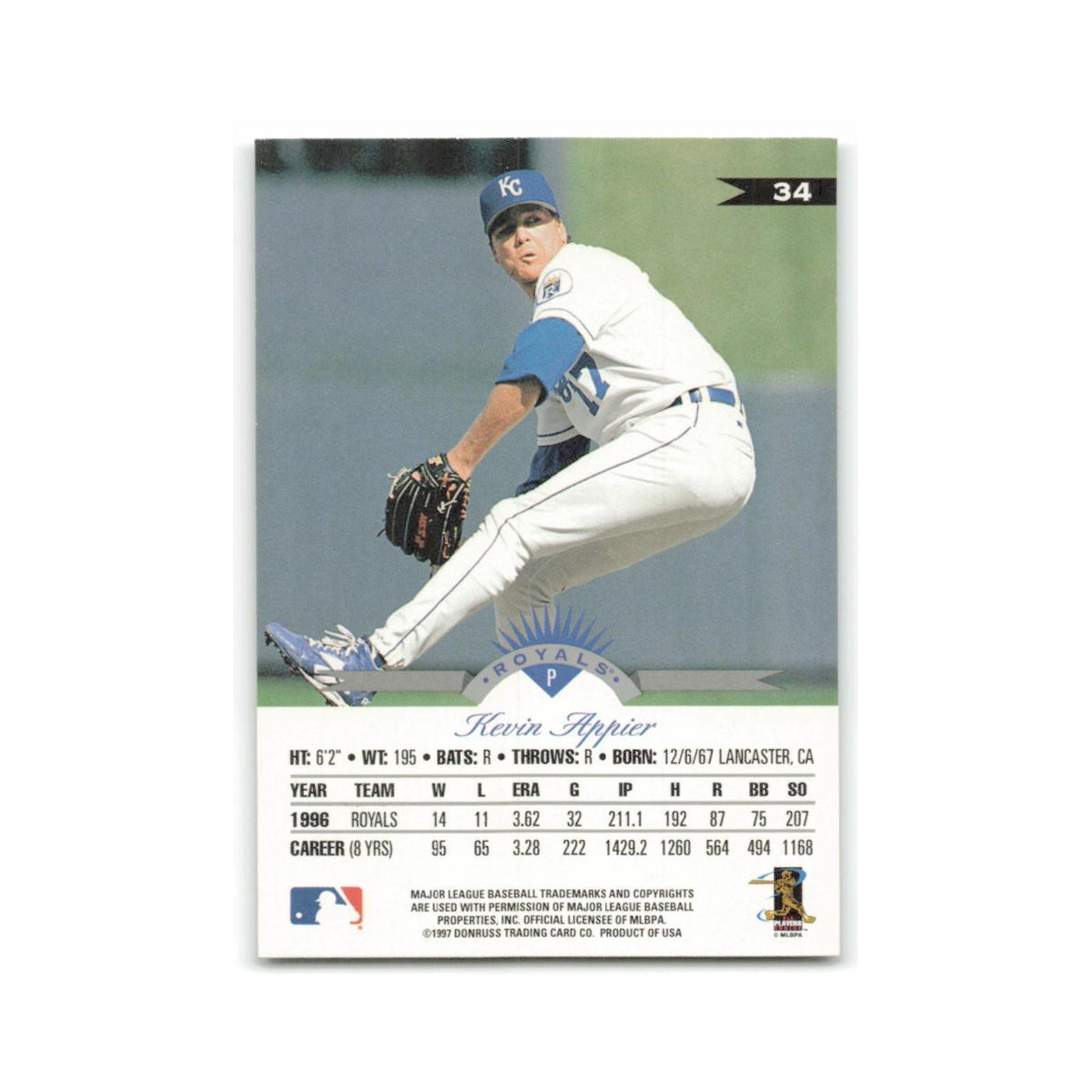 Kevin Appier 1997 Leaf #34 Kansas City Royals Baseball Card NM