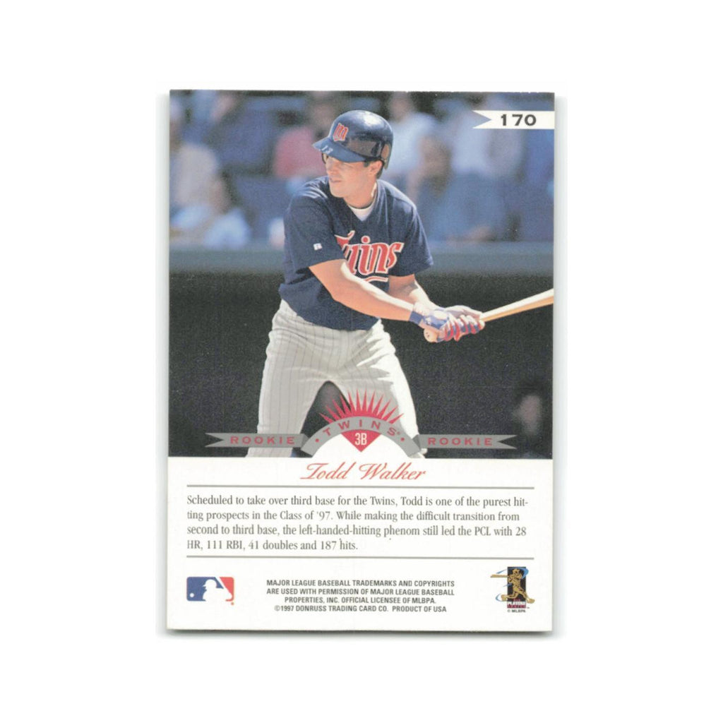 Todd Walker Rookie 1997 Leaf #170 Minnesota Twins Baseball Card NM