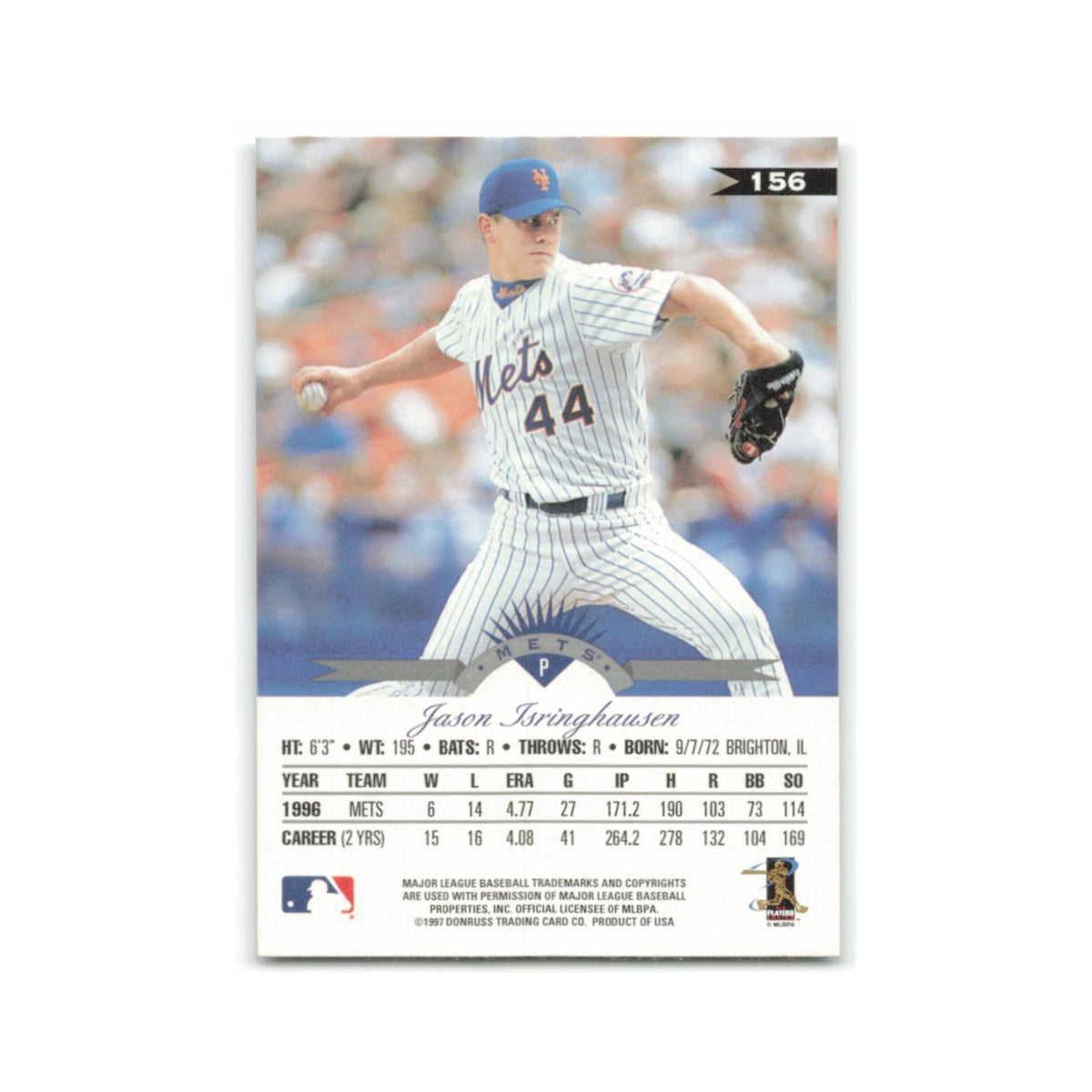 Jason Isringhausen 1997 Leaf #156 New York Mets Baseball Card NM