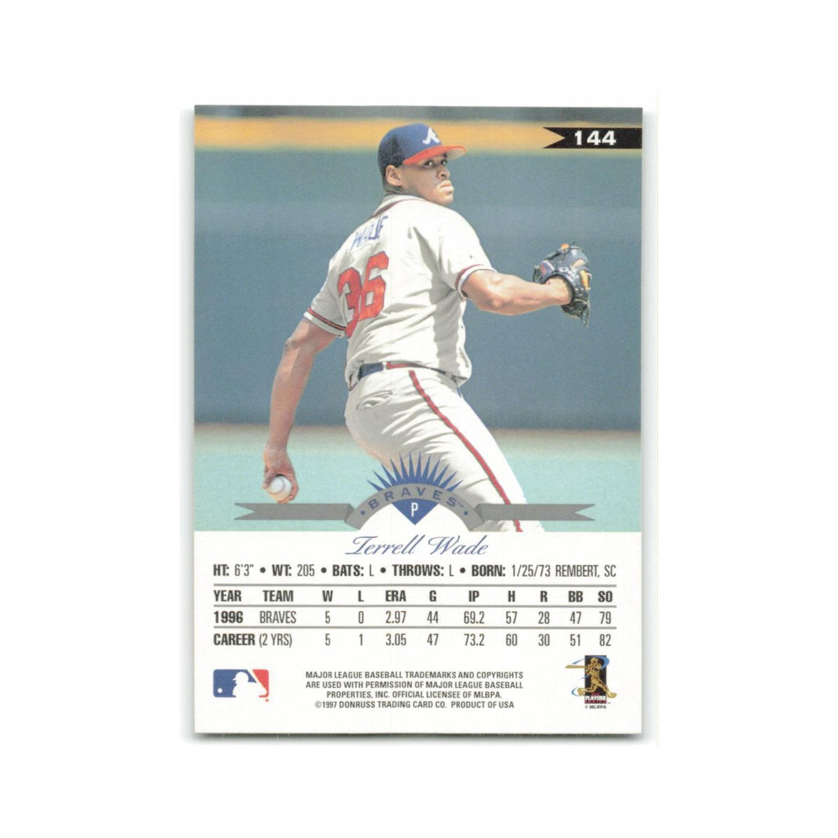 Terrell Wade 1997 Leaf #144 Atlanta Braves Baseball Card NM