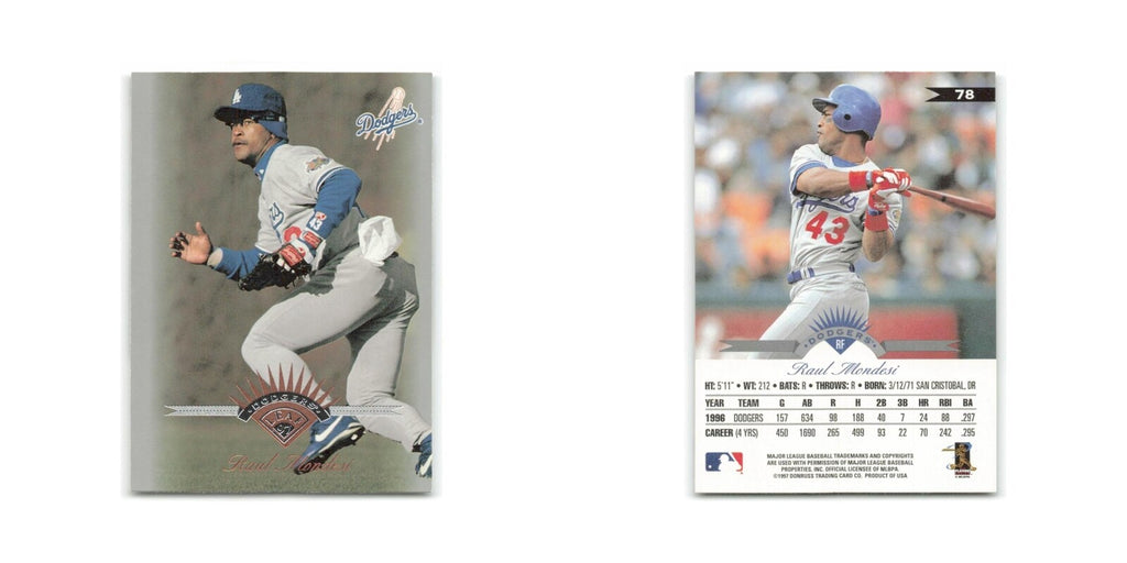 Raul Mondesi 1997 Leaf #78 Los Angeles Dodgers Baseball Card NM