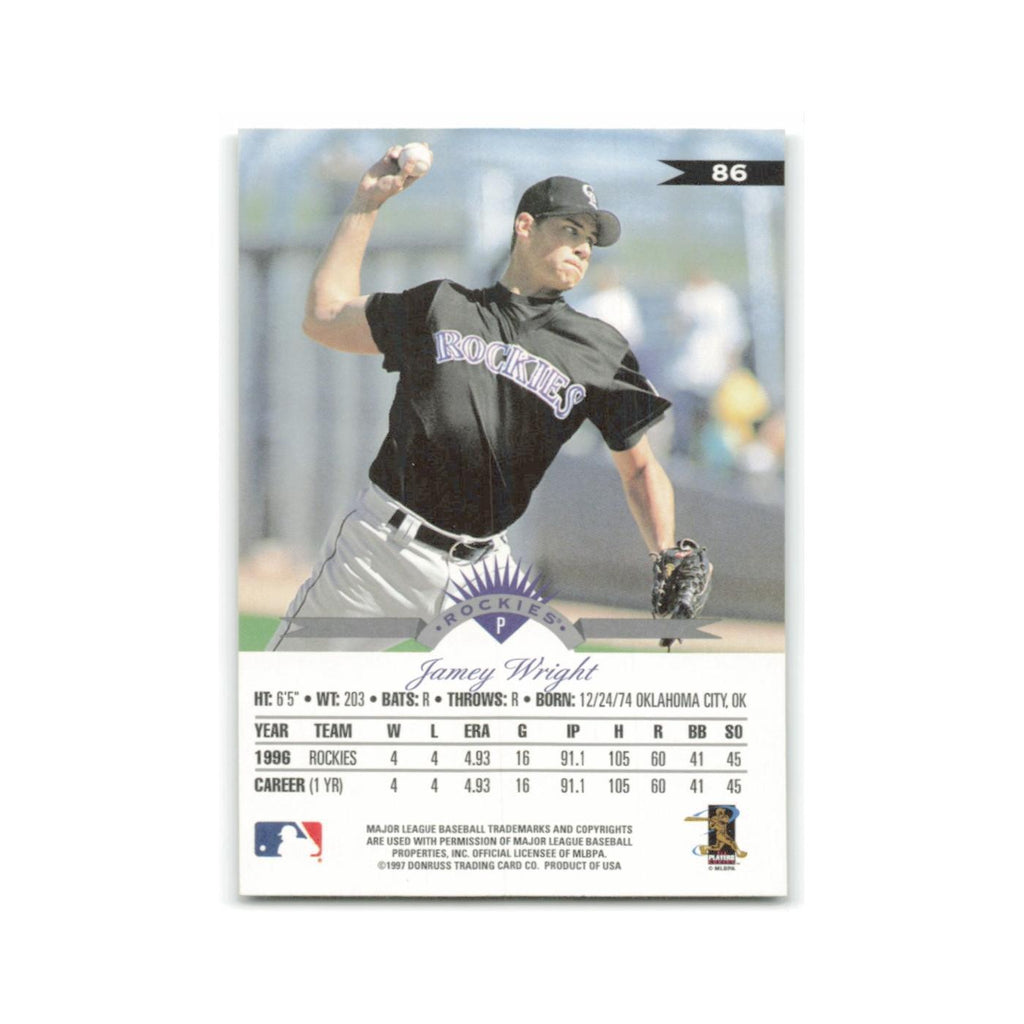 Jamey Wright 1997 Leaf #86 Colorado Rockies Baseball Card NM