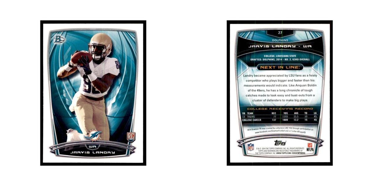 2014 Bowman Jarvis Landry RC Football Cards #27