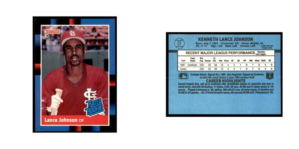1988 Donruss Lance Johnson RC Baseball Cards #31