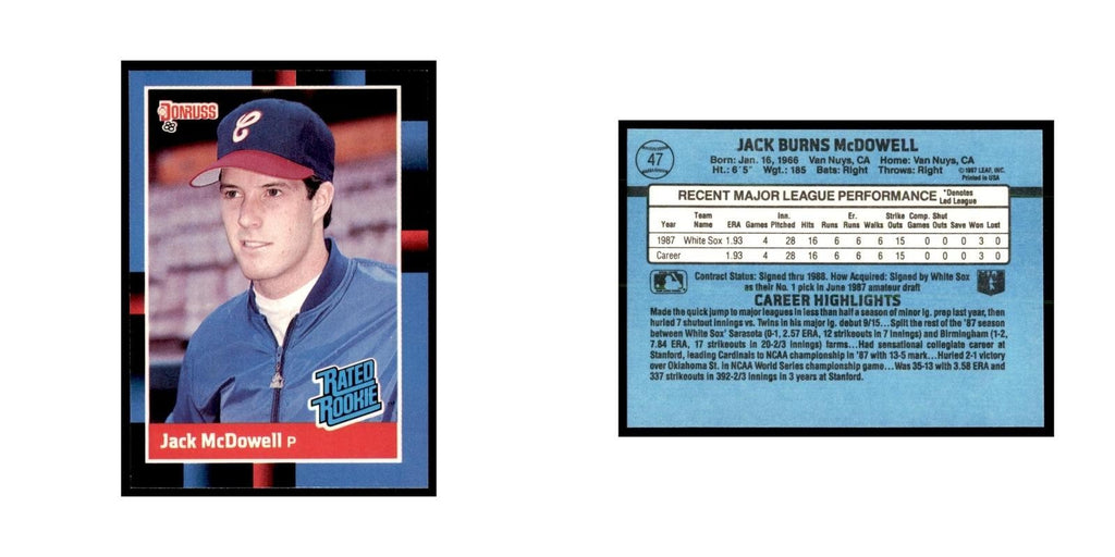 1988 Donruss Jack McDowell RC Baseball Cards #47