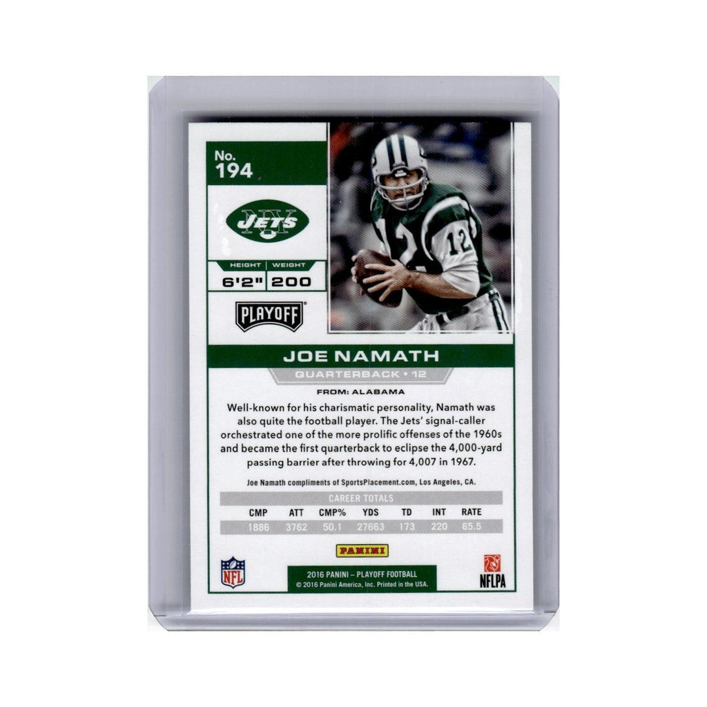 Joe Namath 2016 Panini Playoff #194 New York Jets Football Card NM