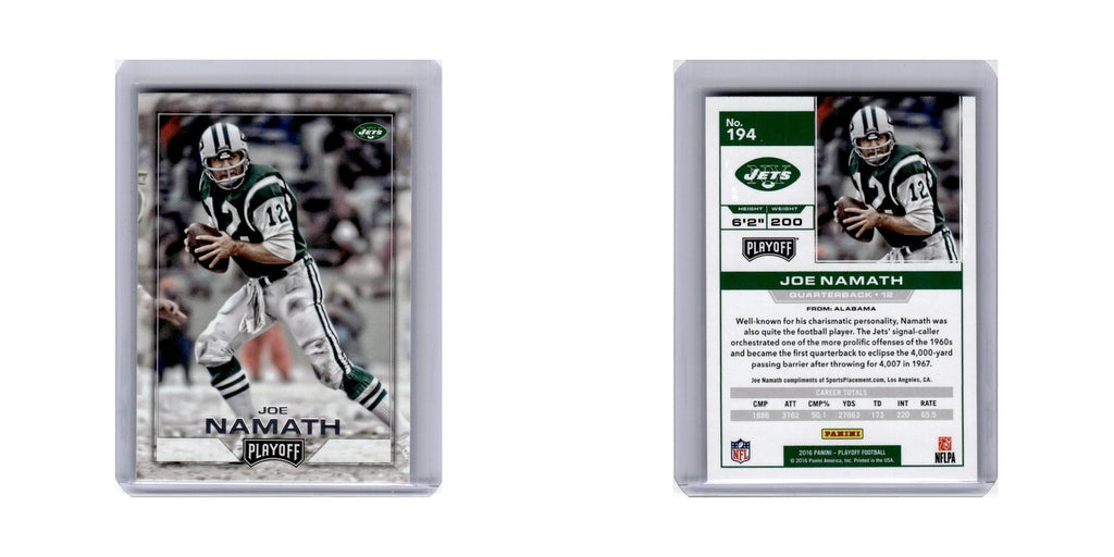 Joe Namath 2016 Panini Playoff #194 New York Jets Football Card NM