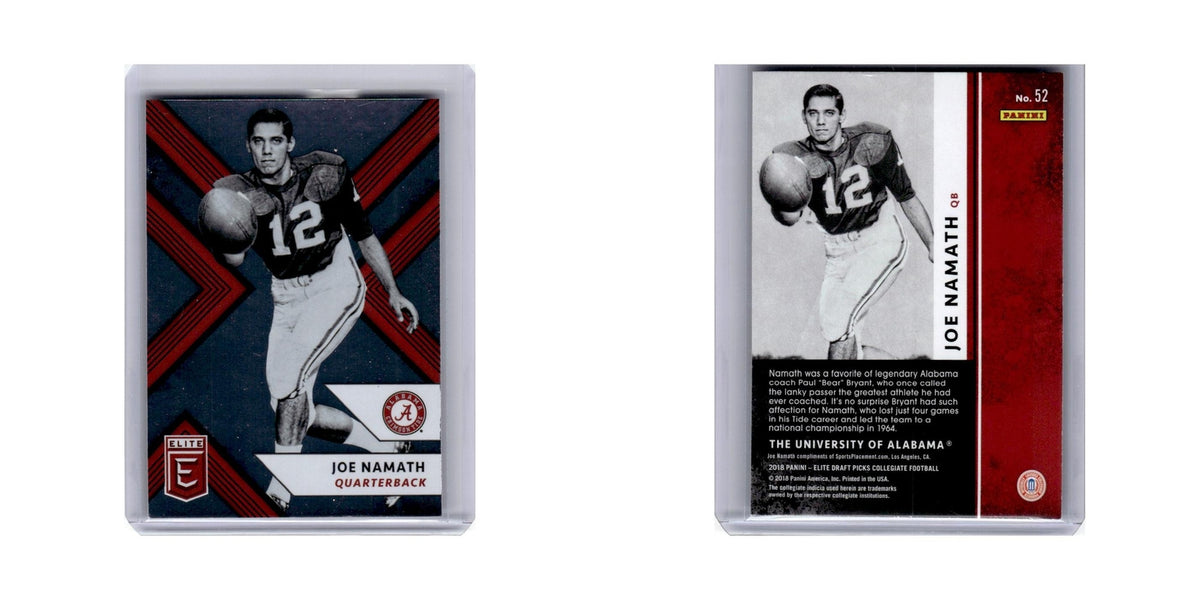 Joe Namath 2018 Panini Elite #52 Alabama Crimson Tide Football Card NM