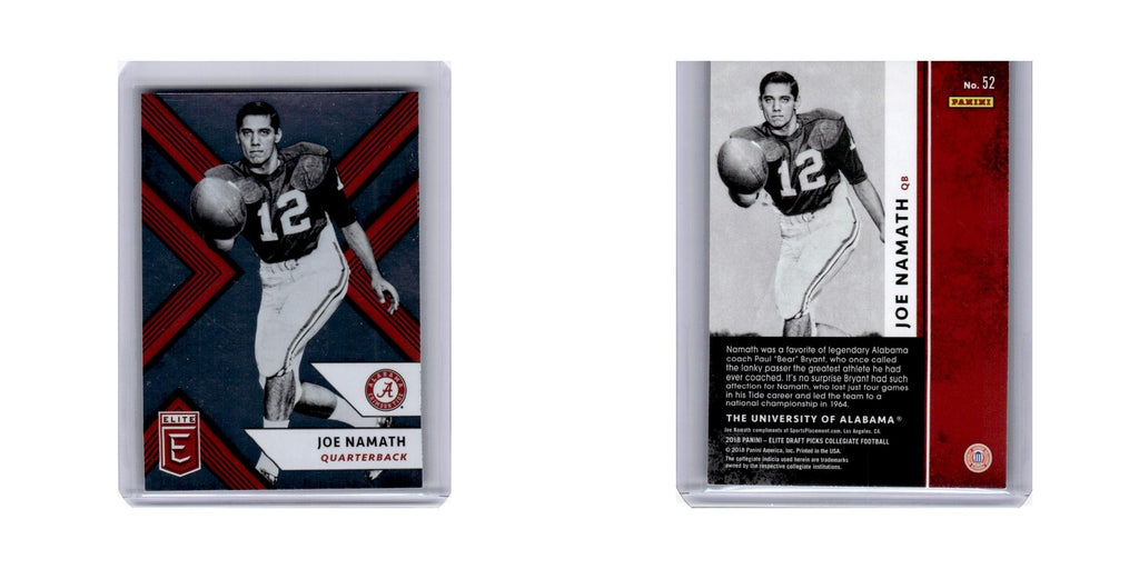 Joe Namath 2018 Panini Elite #52 Alabama Crimson Tide Football Card NM