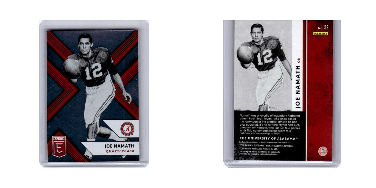 Joe Namath 2018 Panini Elite #52 Alabama Crimson Tide Football Card NM