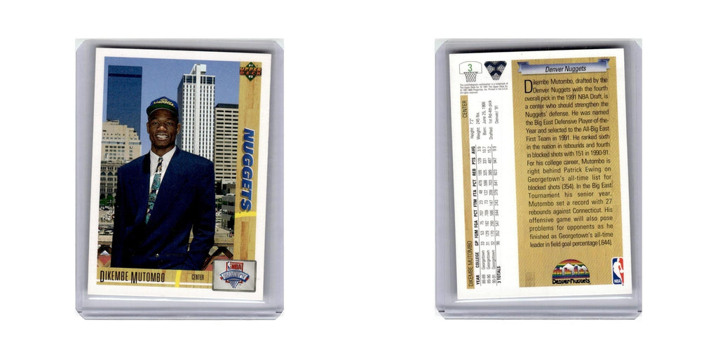Dikembe Mutombo Rookie 1991 Upper Deck #3 Basketball Card NM