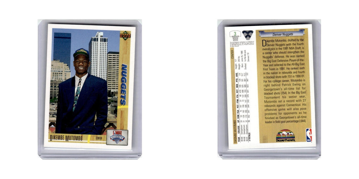 Dikembe Mutombo Rookie 1991 Upper Deck #3 Basketball Card NM