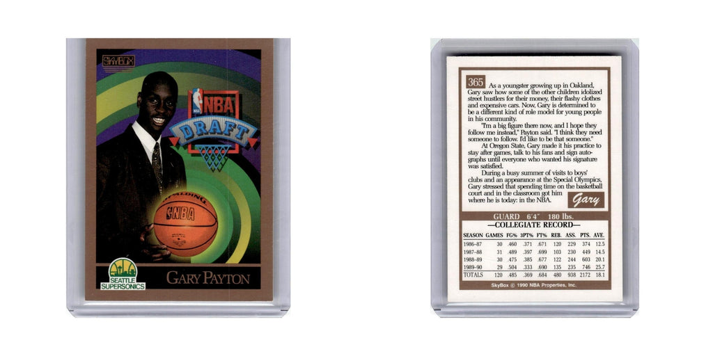 Gary Payton Rookie 1990 SkyBox #365 Basketball Card NM