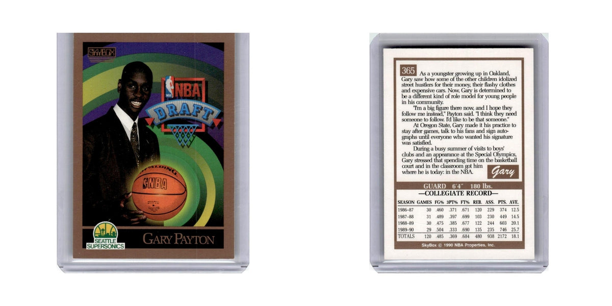 Gary Payton Rookie 1990 SkyBox #365 Basketball Card NM