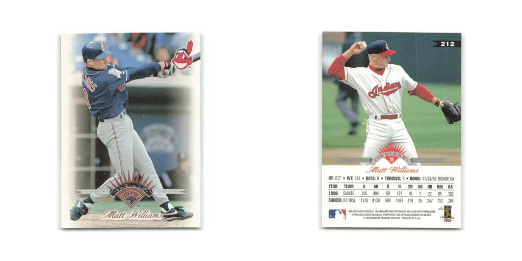 Matt Williams 1997 Leaf #212 Cleveland Indians Baseball Card NM