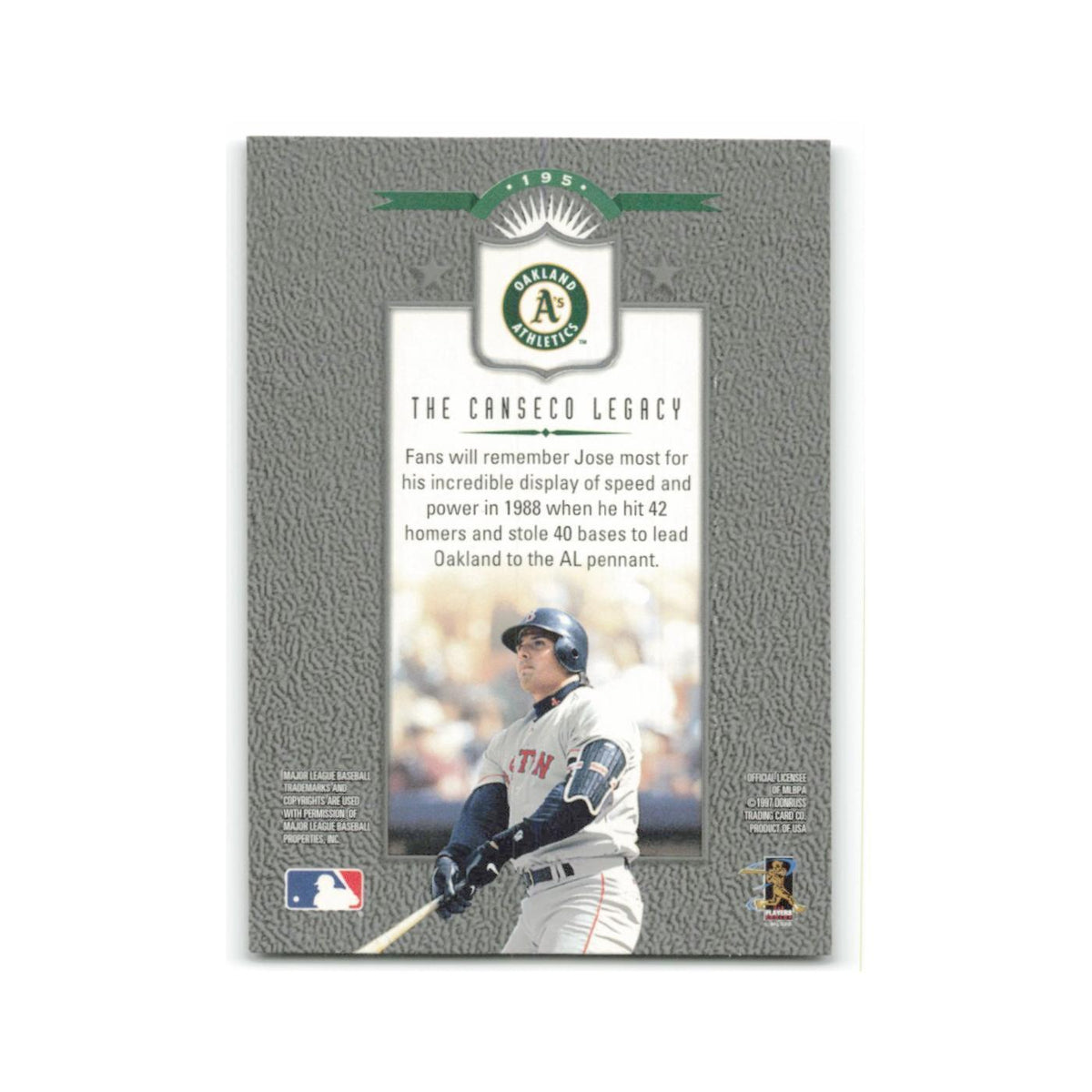Jose Canseco 1997 Leaf #195 Oakland Athletics Baseball Card NM