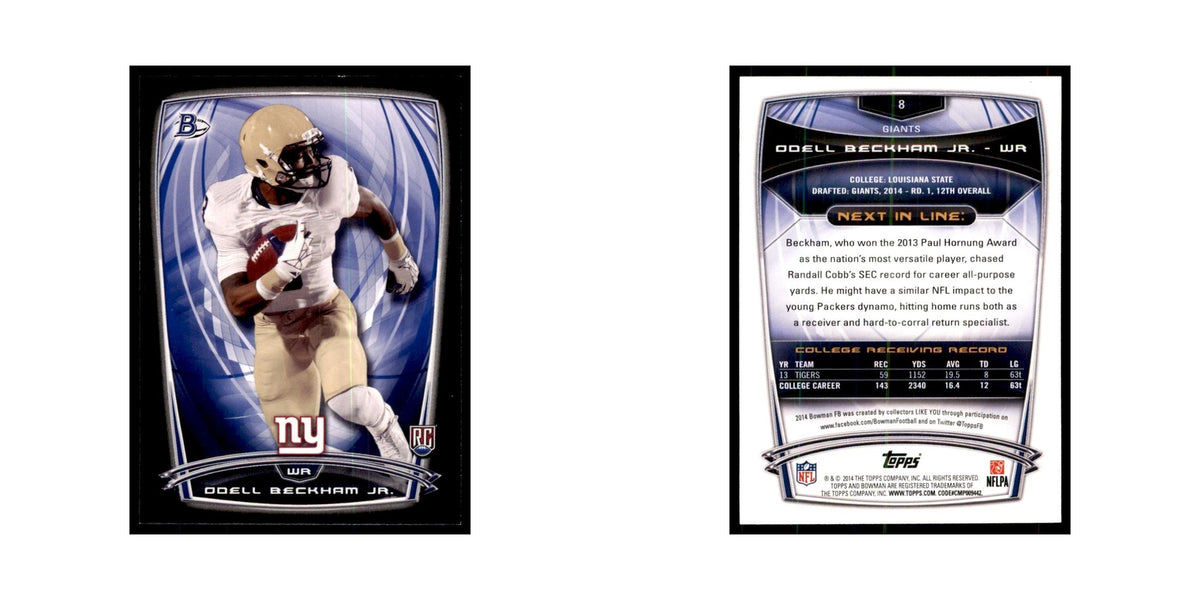 2014 Bowman Odell Beckham Jr. RC Football Cards #8