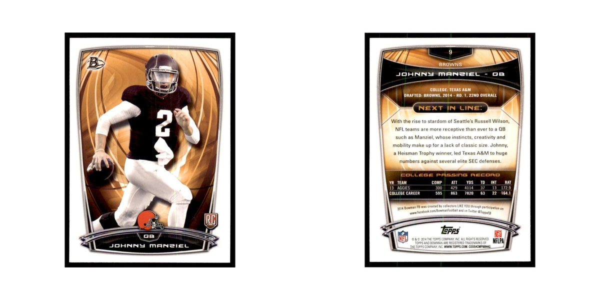 2014 Bowman Johnny Manziel RC Football Cards #9