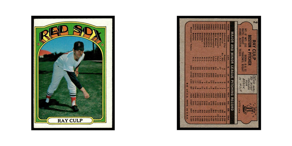 1972 Topps (Damaged) Ray Culp Red Sox #2