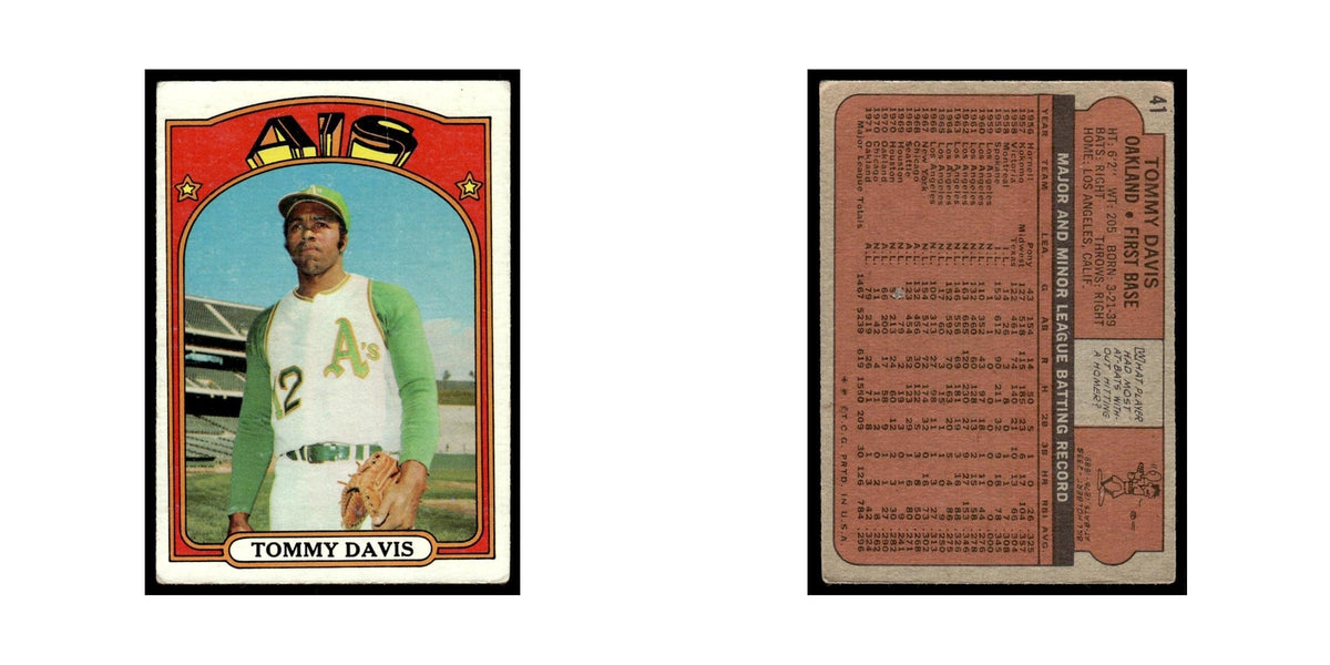 1972 Topps (Damaged) Tommy Davis Athletics #41