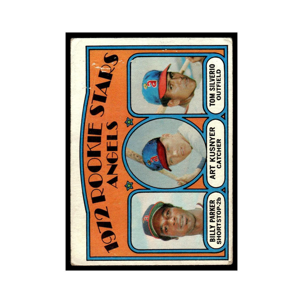 1972 Topps (Damaged) Billy Parker/Art Kusnyer/Tom Silverio RC Angels #213