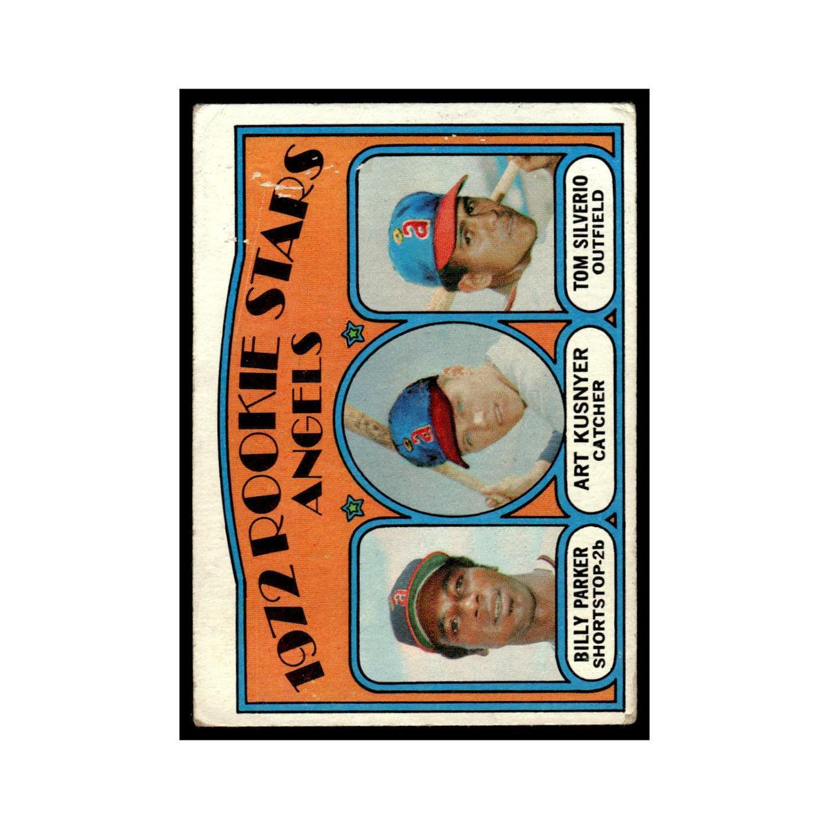 1972 Topps (Damaged) Billy Parker/Art Kusnyer/Tom Silverio RC Angels #213