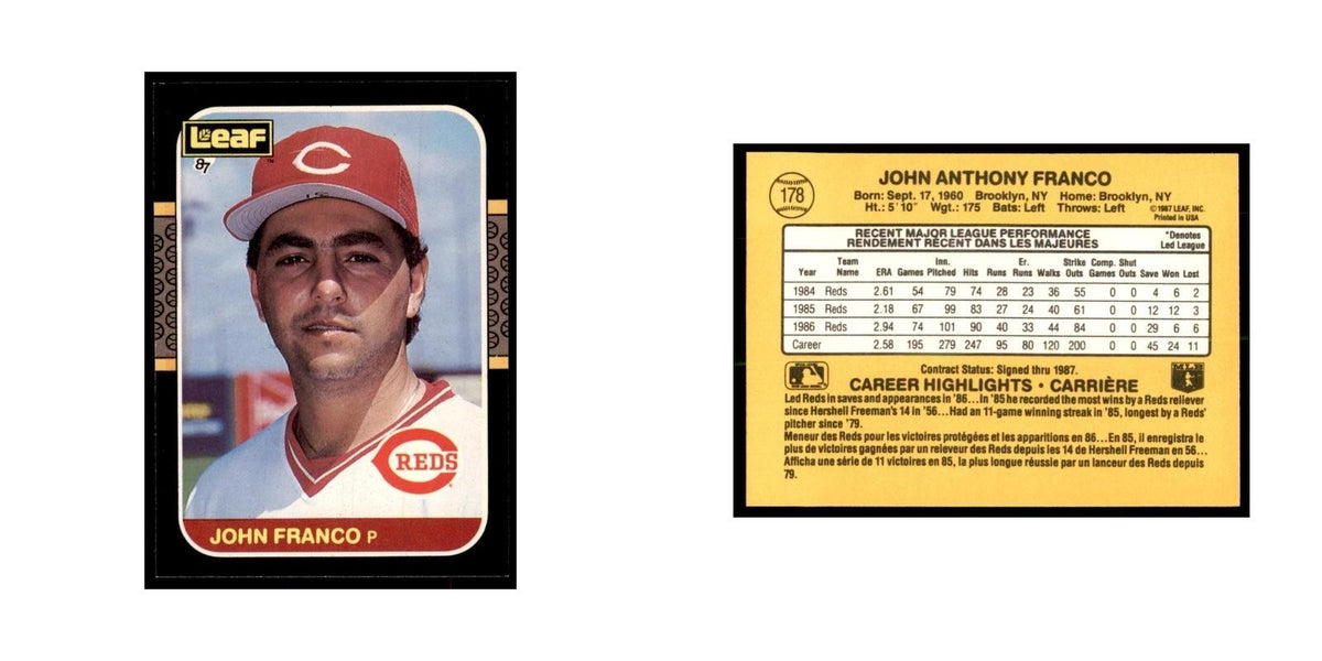 1987 Leaf John Franco Baseball Cards #178