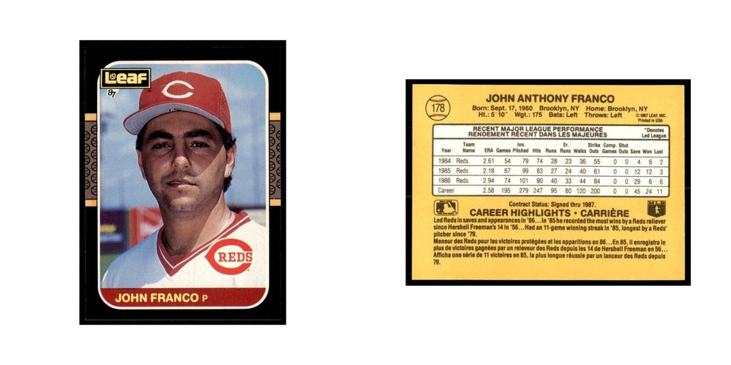 1987 Leaf John Franco Baseball Cards #178