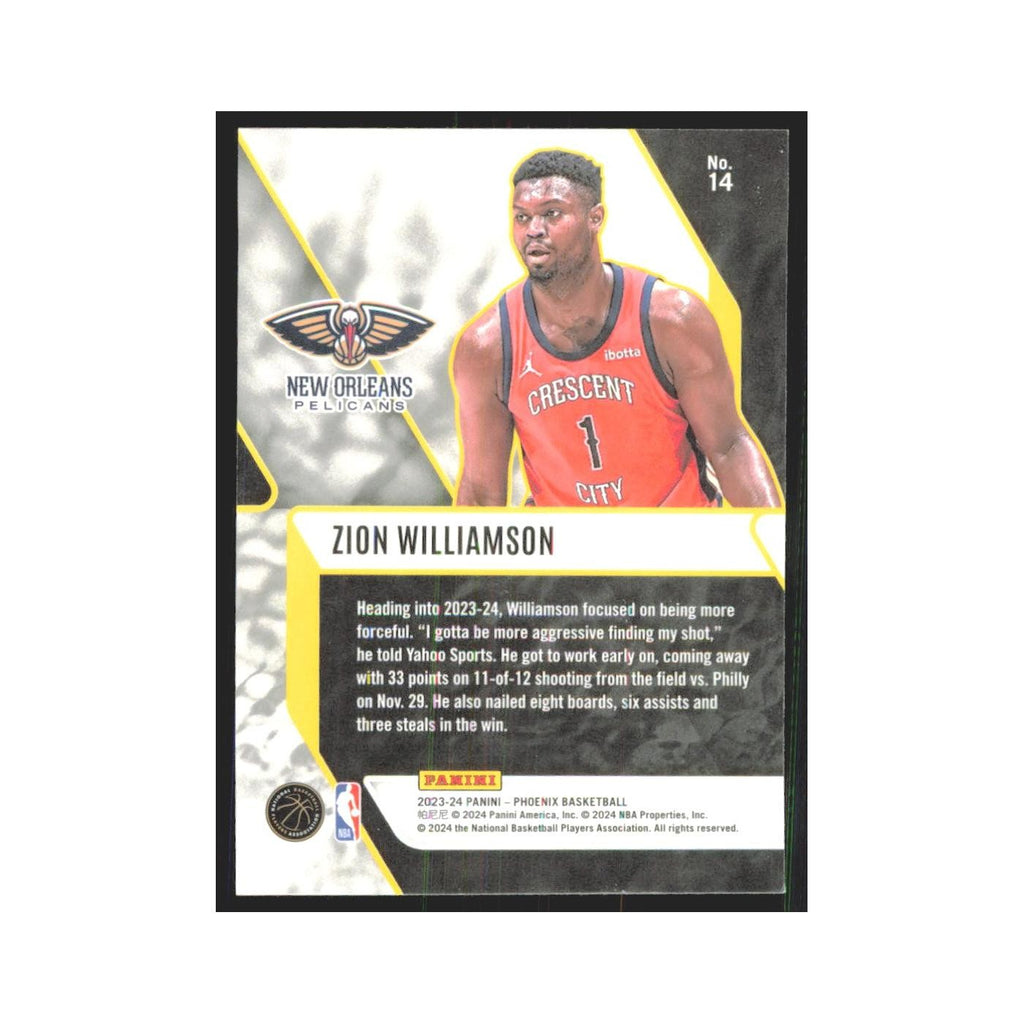 2023 Panini Phoenix Zion Williamson Pelicans #14