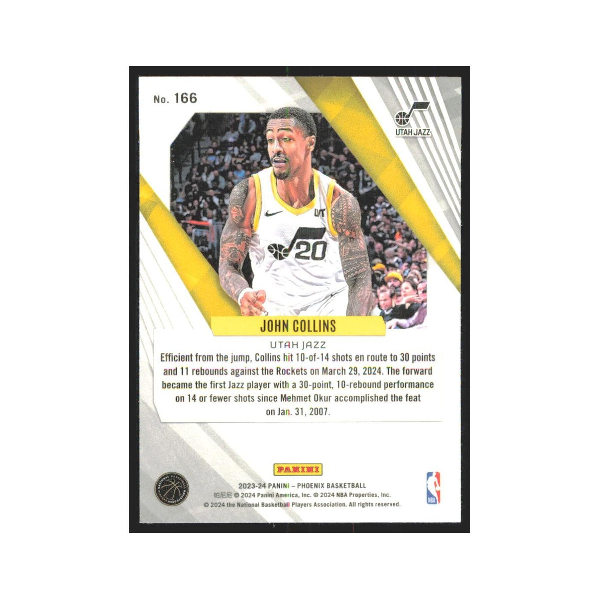 2023 Panini Phoenix John Collins Jazz #166
