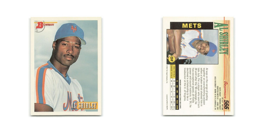 Al Shirley 1993 Bowman #566 New York Mets Baseball Card NM
