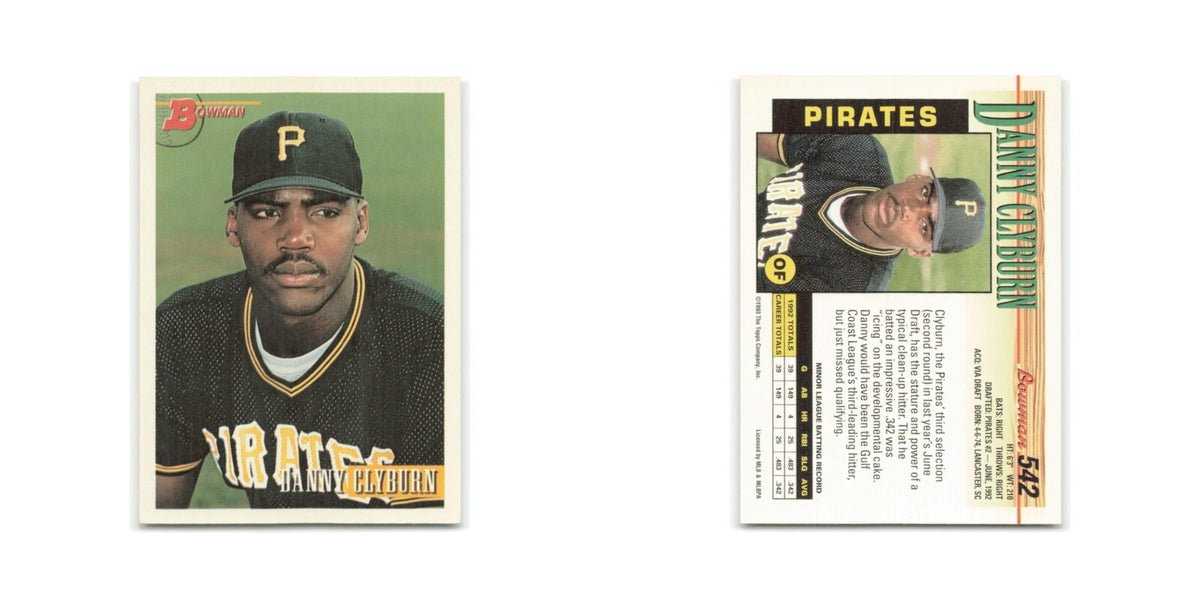 Danny Clyburn Rookie 1993 Bowman #542 Pittsburgh Pirates Baseball Card NM