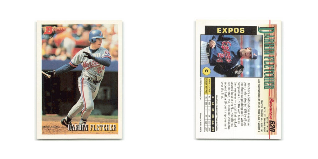 Darrin Fletcher 1993 Bowman #620 Montreal Expos Baseball Card NM