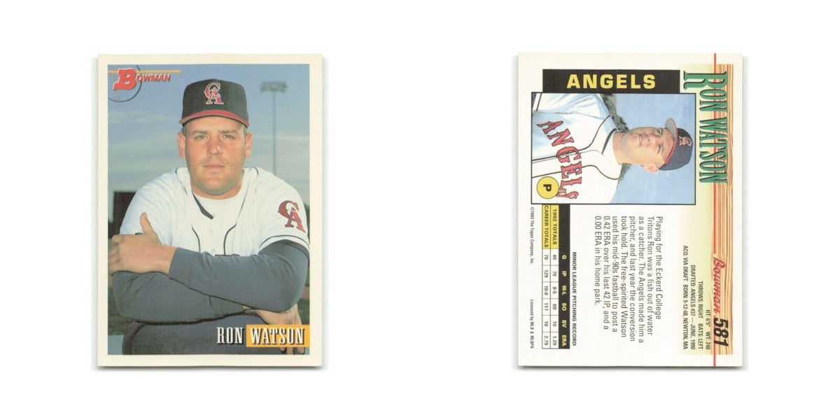 Ron Watson Rookie 1993 Bowman #581 California Angels Baseball Card NM