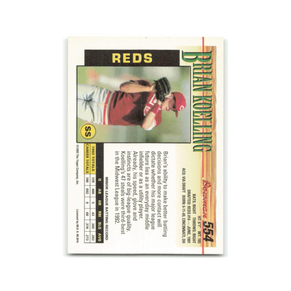 Brian Koelling 1993 Bowman #554 Cincinnati Reds Baseball Card NM