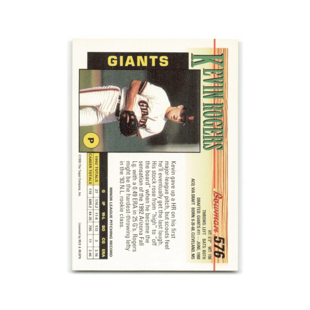 Kevin Rogers 1993 Bowman #576 San Francisco Giants Baseball Card NM