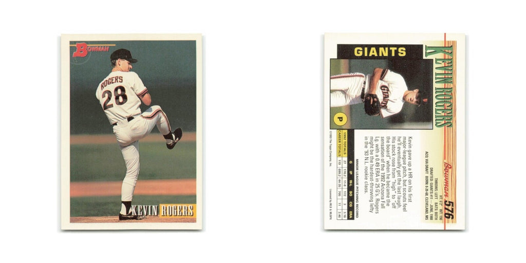 Kevin Rogers 1993 Bowman #576 San Francisco Giants Baseball Card NM