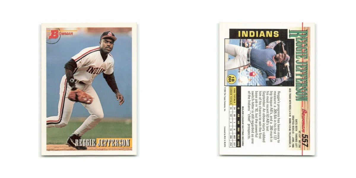 Reggie Jefferson 1993 Bowman #557 Cleveland Indians Baseball Card NM