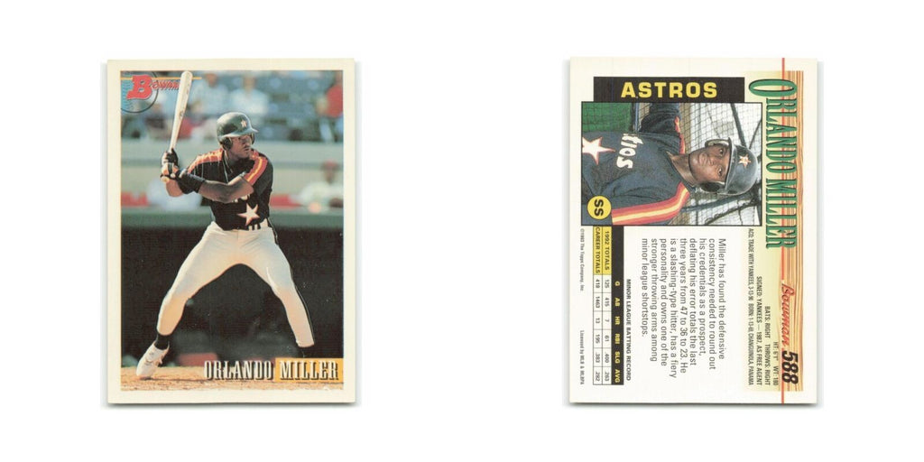 Orlando Miller 1993 Bowman #588 Houston Astros Baseball Card NM