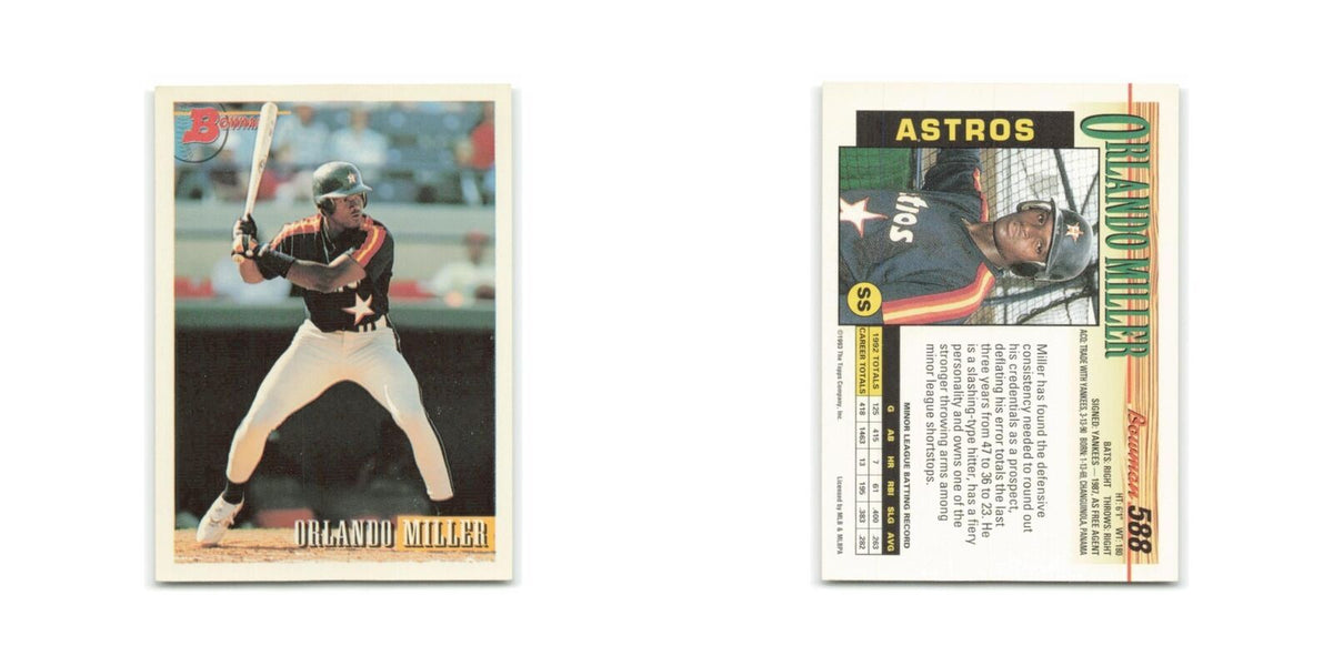 Orlando Miller 1993 Bowman #588 Houston Astros Baseball Card NM