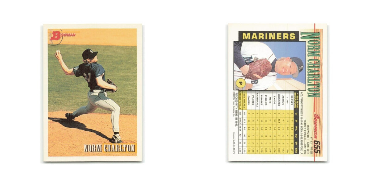 Norm Charlton 1993 Bowman #655 Seattle Mariners Baseball Card NM