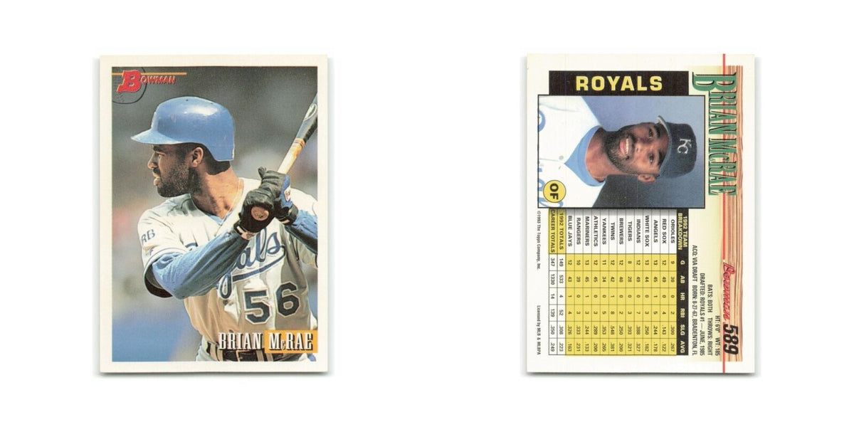 Brian McRae 1993 Bowman #589 Kansas City Royals Baseball Card NM