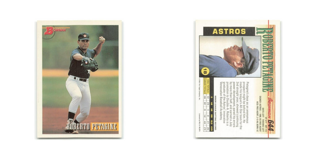 Roberto Petagine 1993 Bowman #644 Houston Astros Baseball Card NM