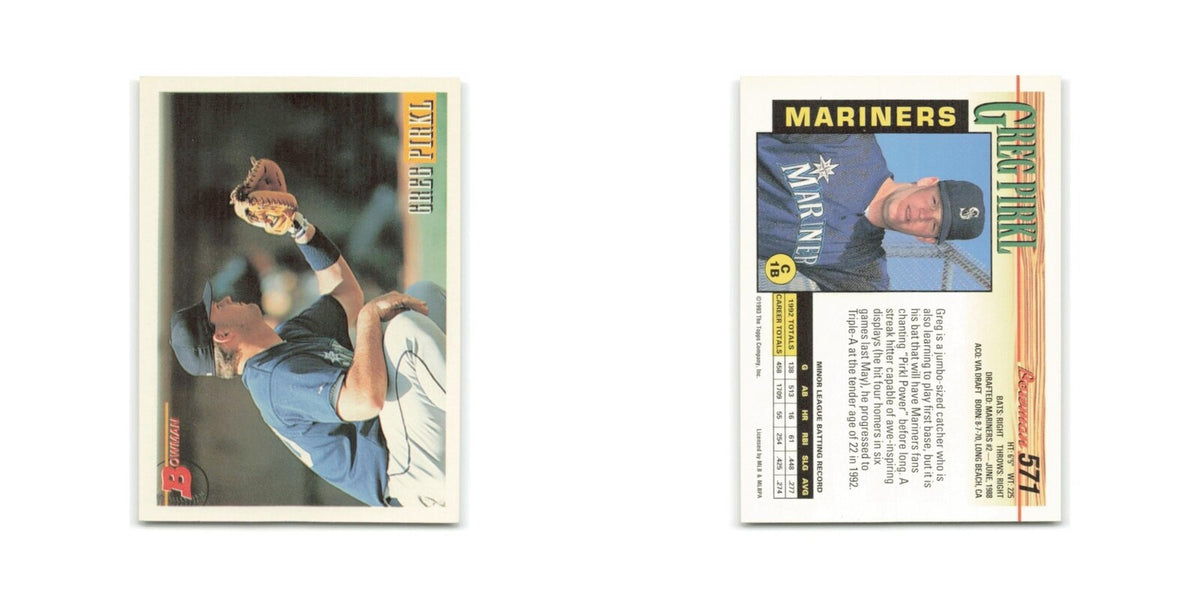 Greg Pirkl 1993 Bowman #571 Seattle Mariners Baseball Card NM
