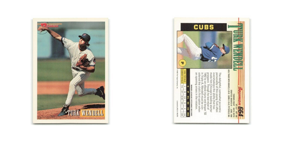 Turk Wendell 1993 Bowman #664 Chicago Cubs Baseball Card NM