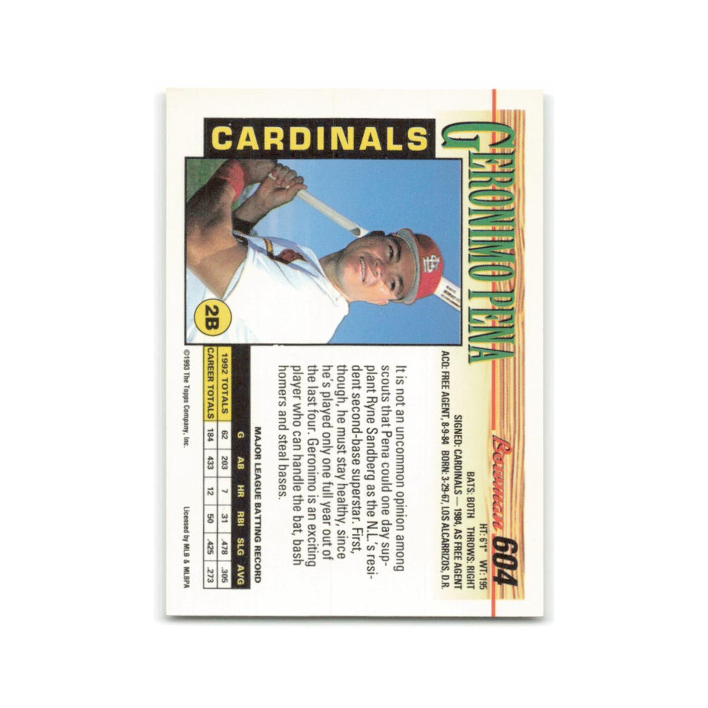 Geronimo Pena 1993 Bowman #604 St. Louis Cardinals Baseball Card NM