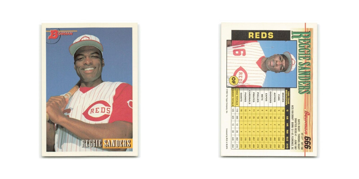 Reggie Sanders 1993 Bowman #666 Cincinnati Reds Baseball Card NM