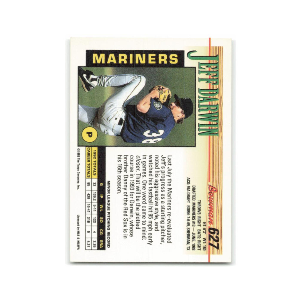 Jeff Darwin Rookie 1993 Bowman #627 Seattle Mariners Baseball Card NM