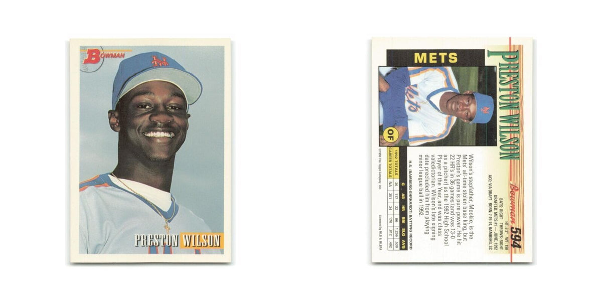 Preston Wilson Rookie 1993 Bowman #594 New York Mets Baseball Card NM