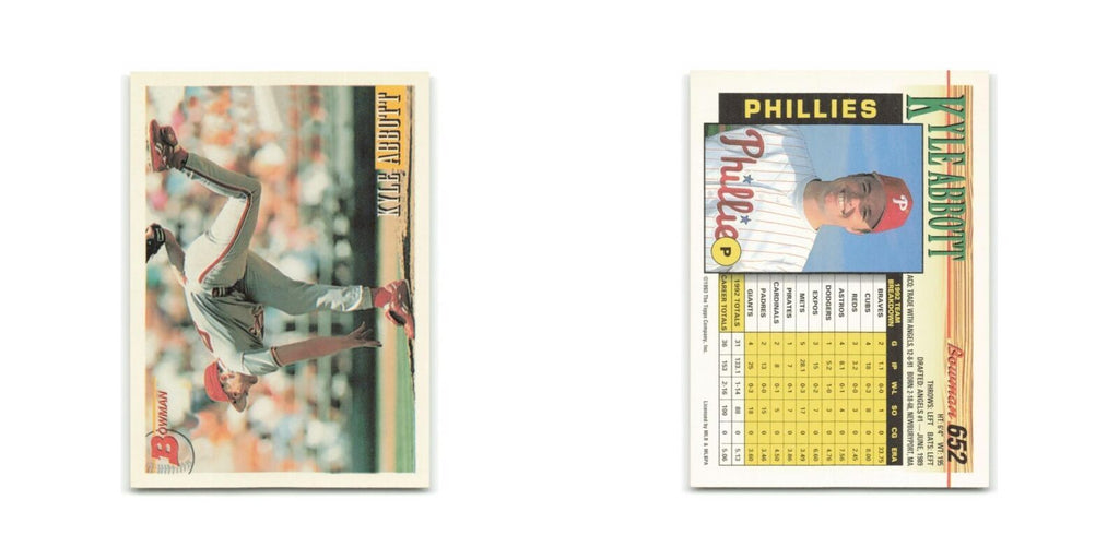 Kyle Abbott 1993 Bowman #652 Philadelphia Phillies Baseball Card NM